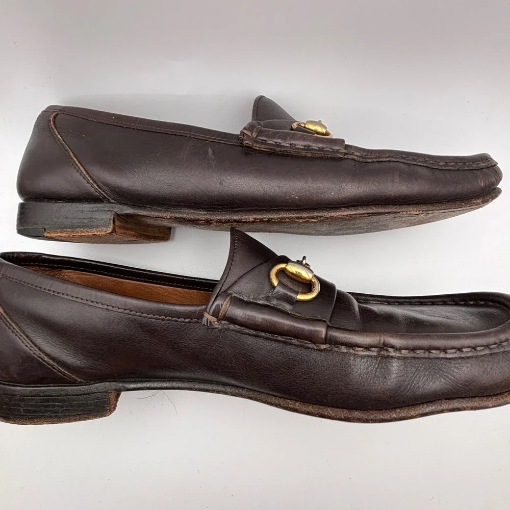 Allen Edmonds Bruzzano 9B Bit Loafers Mens Dark Brown Leather Horsebit Italy